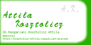 attila kosztolicz business card